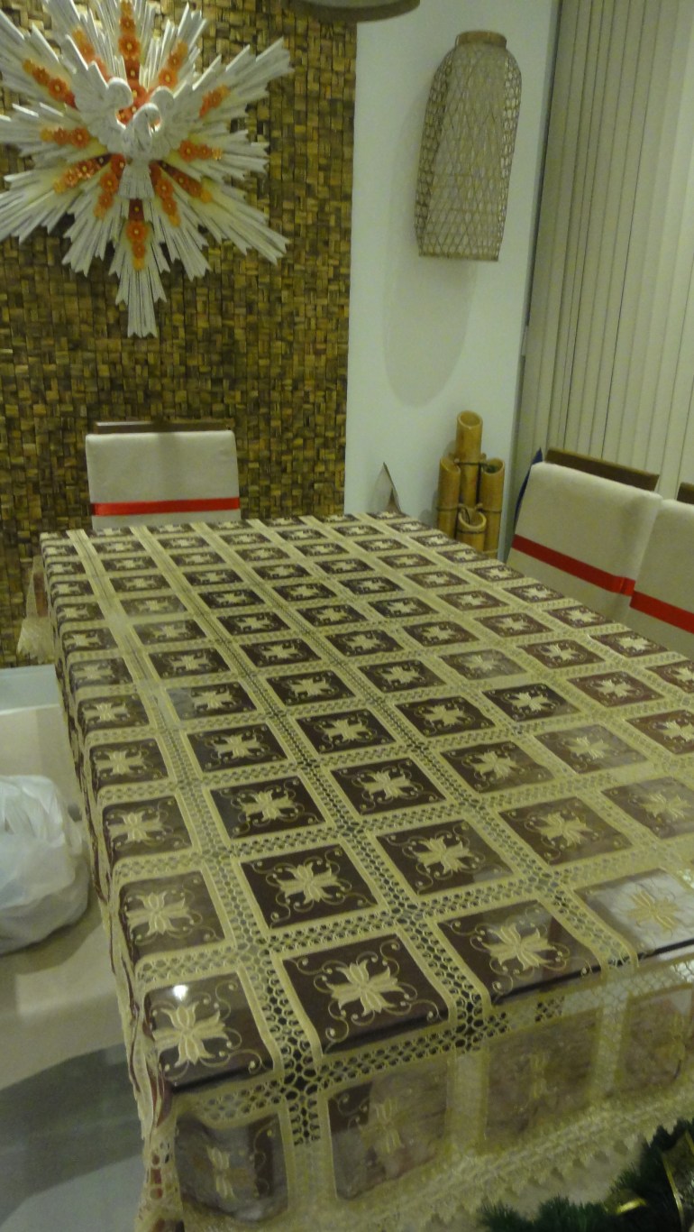 Toalha de renda com bordados - Mercado Central de Fortaleza